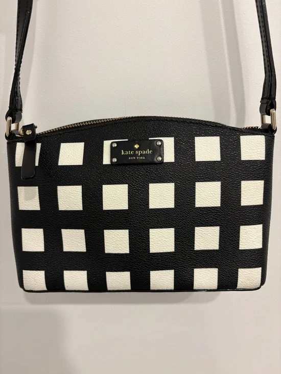 kate spade Millie Black and White Check Crossbody Bag - Picture 4 of 5